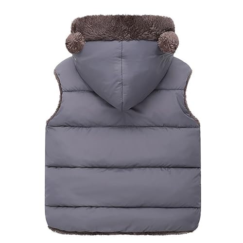 Down Puffer Vest For Boy Girls Thick Warm Bear Ears Hooded Jacket Outwear Fall Winter Sleeveless Coats2