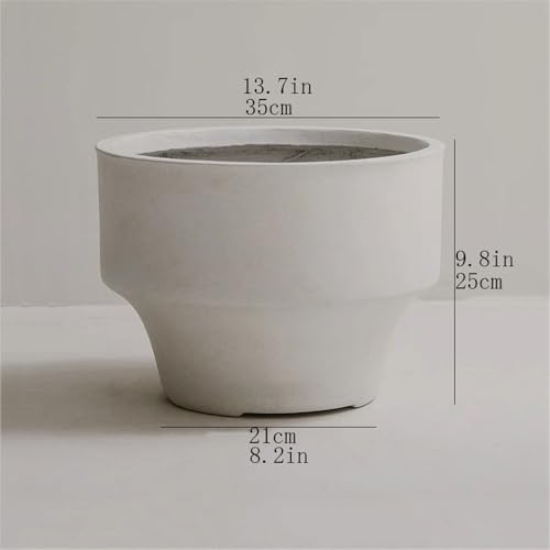 Pot de fleur rond en argile de magnésium blanc pour table
