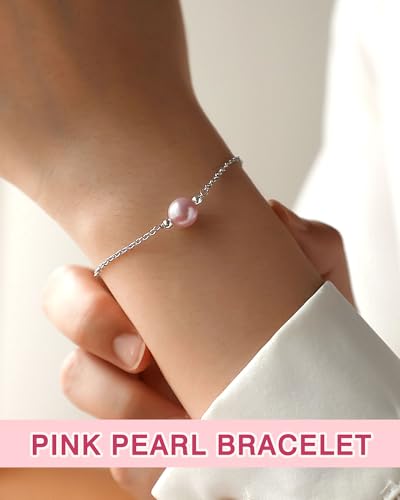 Image of Happy Birthday Gifts for Her, Pearl Bracelet for 10 13 16 Year Old Daughter Granddaughter Niece Women