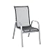 Produktbild greemotion Stapelsessel Prag silber/schwarz, Sitzmöglichkeit für In- und Outdoor, platzsparender Terassenstuhl, hochwertiges Aluminiumgestell, schnelltrocknende 1x1 Textilene, witterungsbeständig