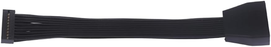 USB 3.0 Internal Extension Header Adapter 19 20 Pin Black Flat Wire 5.9inch 15cm Compatible with Motherboard