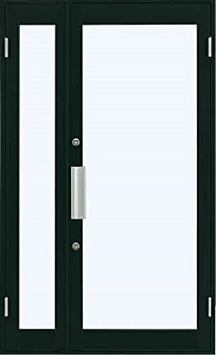 7TD 店舗ドア 親子 ランマなし 2ロック仕様 中桟なし W：1,235mm × H：2,018mm ガラス種類：4mm型ガラス 製品色：ピュアシルバー(S1) 勝手：左勝手 ハンドルデザイン：プレートハンドル 店舗 土間納まり YKK AP ※受注生産品 - YKKAP - 商品画像