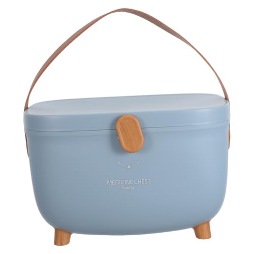 Boîte de rangement pour remède grand volume et pilulier portable bleu