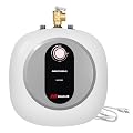 Electric Mini Tank Water Heater - MIZUDO 2.5 Gallon Under Sink Small Hot Water Heater - 110 120V Point of Use Water Heater Easy to Install - Wall or Floor Mounted