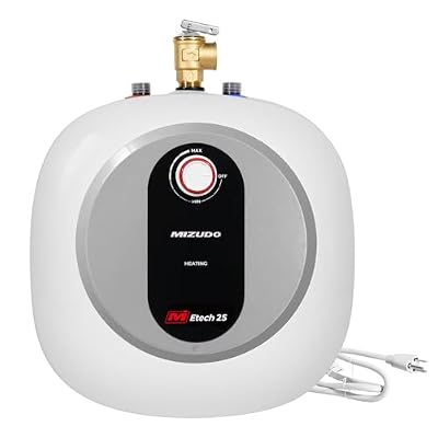 Electric Mini Tank Water Heater - MIZUDO 2.5 Gallon Under Sink Small Hot Water Heater - 110 120V Point of Use Water Heater Easy to Install - Wall or Floor Mounted