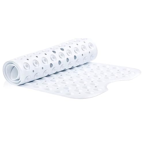 Mould Proof Bath Mat | Non-Slip Durable Mat for Baths & Shower | Mildew Resistant | Suction Cups for Secure Grip | From Easylife Lifestyle Solutions | In White