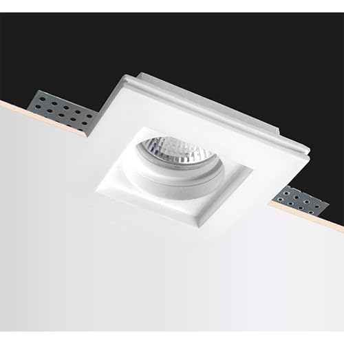 AERREGI PORTAFARETTI IN GESSO SET DA 20 PEZZI | QUADRATI 10x10 cm ADATTO PER LAMPADE GU10 E MR 16 | COMPLETO DI FERMA FARETTO E PORTALAMPADA| QUADRATI AD INCASSO PER SOFFITTI