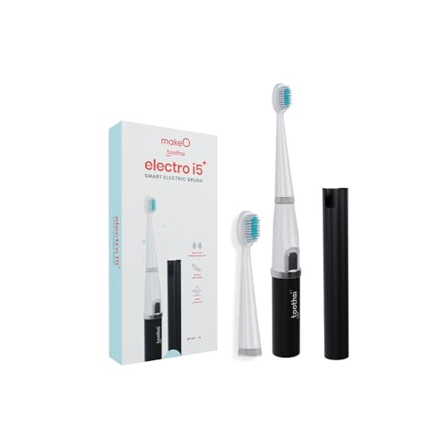 Image of Toothsi Electro i5 Smart Electric Toothbrush | Black | IPX6 Waterproof & 5X plaque reduction | Sonic Technology, Dupont Soft Bristles, Smart Timer, & AAA Battery Powered | Rechargeable