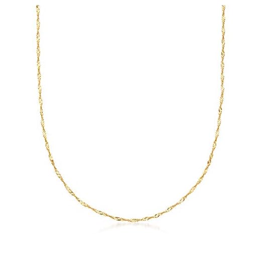 Ross-Simons Italian 18kt Yellow Gold Diamond-Cut Singapore-Chain Necklace. 18 inches