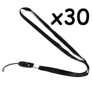 Cosmos 30 pcs Black Long Neck Strap Band Lanyard (36 inch full round length)For Camera Cell phone ipod mp3 mp4 PSP Wiimote ID card badge and other Electronic Devices + Cosmos cable tie