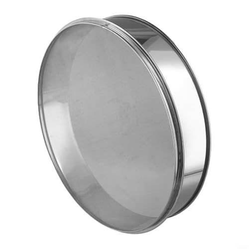 Tamiz de harina de acero inoxidable Tamiz redondo de malla de harina de 40 cm colador de harina de acero inoxidable resistente Tamiz de tamizado de mano colador de azúcar glaseado