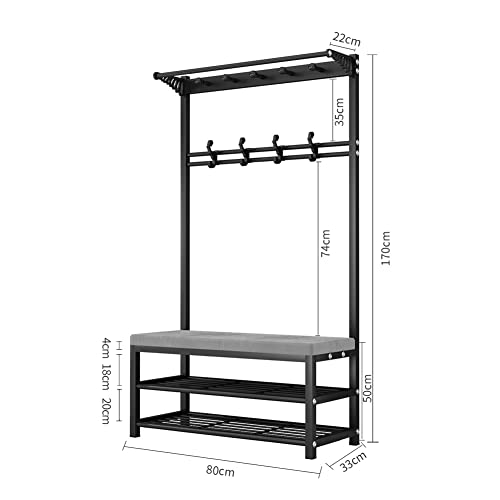 Porte-Manteau Robuste avec cadre en métal stable et étagères - 8