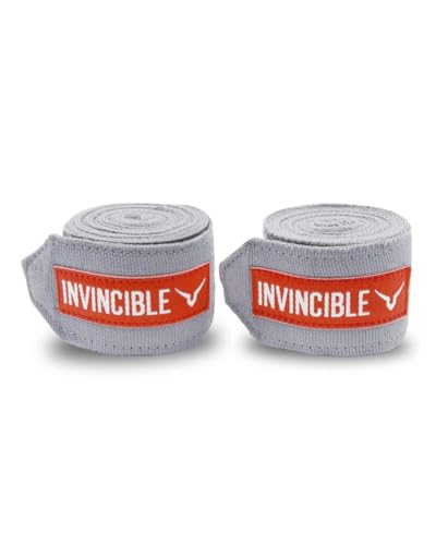 Image of INVINCIBLE Nylon Mexican Style Semi-Stretch Hand Wraps (Grey, 4.5 Meter)