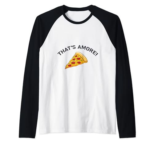 Design amusant de pizza : c'est Amore Manche Raglan