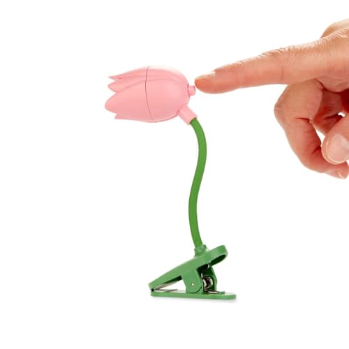 balvi Leselampe Tulip Rosa Farbe Flexible Leselampe mit Klemme in Tulpenform zum Lesen im Dunkeln Pla