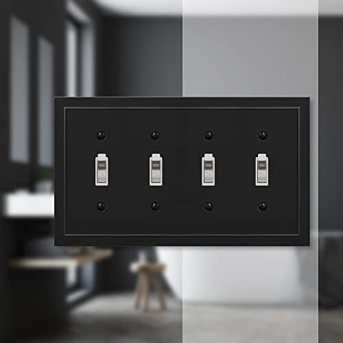 Amerelle 57T4BK Bethany Wallplate, 4 Toggle, Cast Metal, BlacK 1-Pack image 5