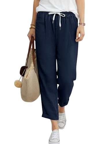 Pantalon femme été 7/8 en coton léger premium coupe Palazzo chic