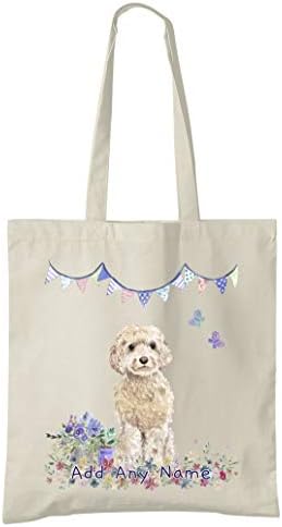 Personalised Dog Natural Cotton Tote Bag - Customised Pet Owner Gift - Pick a Breed & Add a Name