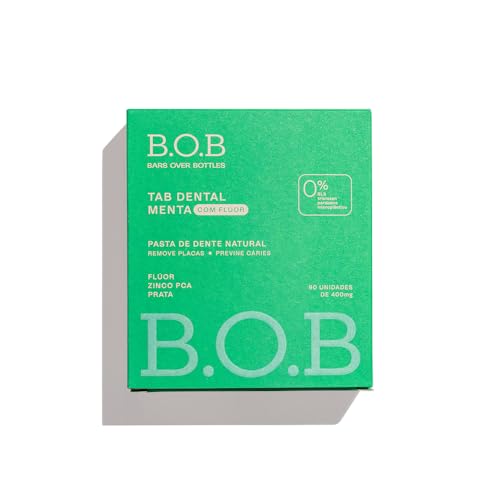 B.O.B Bars Over Bottles Pastilha Dental Menta Com Flúor Anticárie | Natural, vegano, livre de crueld