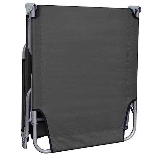 Chaise longue d'extérieur pliable gris anthracite avec dossier réglable multi-positions - 6