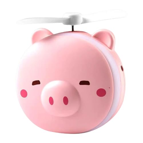 Fhtdhm Espejo de Maquillaje de Viaje con Luz LED, Pequeño Espejo de Maquillaje con Ventilador, Regalo para Mujer para El Hogar, Bizco