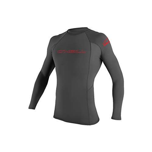 O'Neill Youth Basic Skins Long Sleeve Rashguard, UPF 50+ Sun and Rash Protection for Surfing and All Outdoor Activities, Graphite, 12
