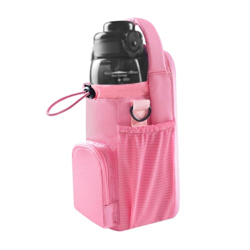 JACZZO Magnetic Gym Bag Pink, Water Bottle with Phone Holder, Small Gym Bag for Women, Gym Accessories for Men (Pink)