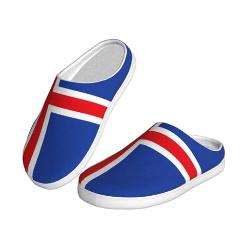 Cozy Flag of Iceland print Slippers Indoor and Outdoor Fuzzy House Shoes Anti-Skid Sole Gifts for Women Indoor Scuff2