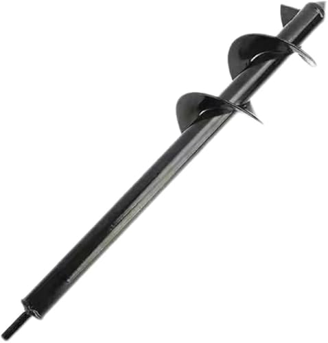 Rutexc黒のポールバーンズスパイラル釘、穴掘り機、電動ドリル、アースオーガー、手動オーガー、土壌掘削機、インパクトドリル、ガーデニングアースオーガー、きれいな穴を掘る、杭打ちを容易にする、作業時間を短縮する、苗床を掘る、芝生ドリルビット