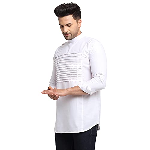 Image of SAIFOO Men's Rich Cotton Blind Short Kurta