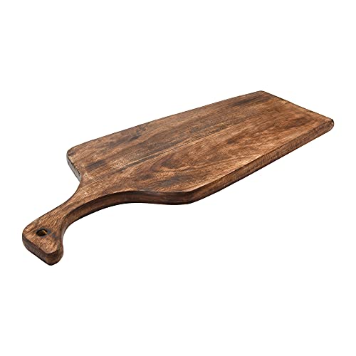 Moderna tabla de cortar de madera de mango con mango para cortar, tablas de queso, bandejas de servir o decoración de cocina Cover