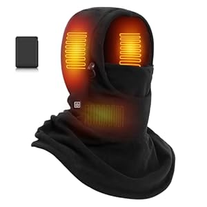 Heated Balaclava with Battery Pack for Men and Women, Thick Polar Fleece Heated Face Ski Mask for Cold Weather Winter Outdoor