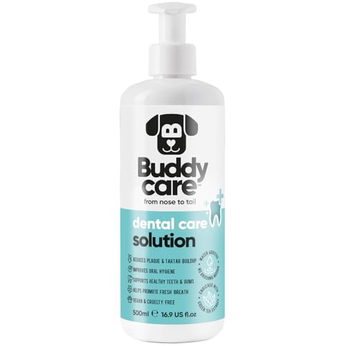 Buddycare Dog Dental Care Solution - Water Additive Plaque Remover for Teeth and Breath Freshener Helps Reduce Plaque and Tarter Build-up Ensuring Optimal Dental Hygiene