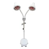 XVERGEGDFB IR Heat Infrared Double Heat Light on Wheels Standing Heat Lamp 10 Gears Adjustable for Massage Salon Muscle Relaxing