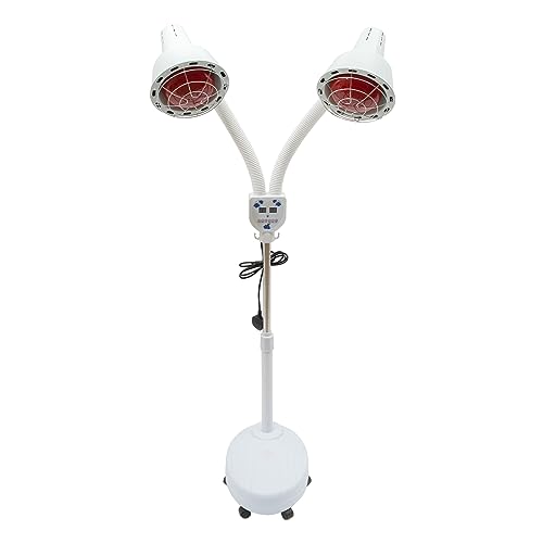XVERGEGDFB IR Heat Infrared Double Heat Light on Wheels Standing Heat Lamp 10 Gears Adjustable for Massage Salon Muscle Relaxing