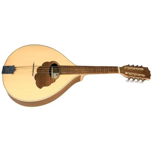 GEWA Mandola Pro Natura Silver - Flachmandola - Portugiesische Form - Massive Fichtendecke - Boden/Zarge Walnuss - eingelegte Holzspielplatte - Made in Europe