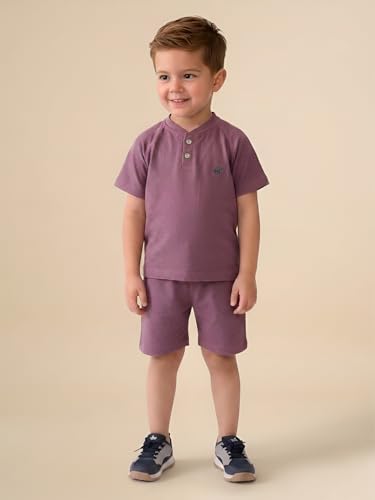Image of POLKA TOTS 100% Pure Cotton T-Shirt and Shorts Combo For Boys | Summer Dress & Beach Wear for Boys and Toddlers | Breathable Premium Fabric Co-Ord Set Kids | Relaxed Fit Casual Summer Outfit for Kids
