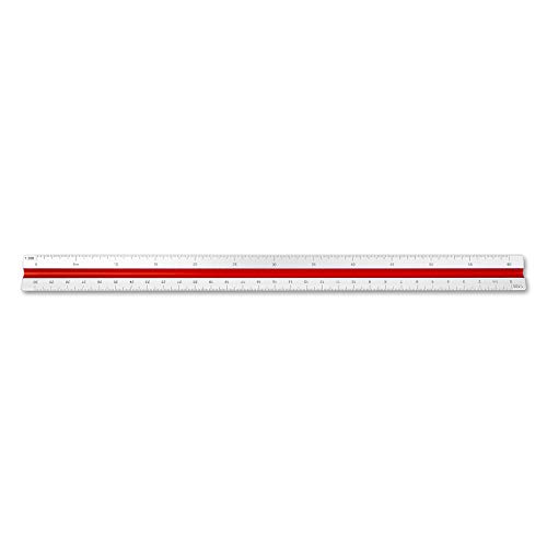 Image of Alumicolor 3451-1 Aluminum Architect Metric Color-Coded Solid Drafting Scale, 30CM, Silver