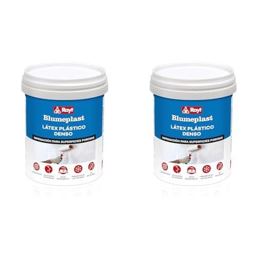 Rayt 157-09 Blumeplast M-20: Látex plástico denso, sellador de superficies de yeso, cemento, estuco, madera, y sellante para manualidades. Secado transparente. 1 kg (Paquete de 2)