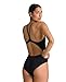 ARENA Women's Team MaxLife Swimsuit Solid FL Light Drop Back Sports Athletic One Piece Swimwear Training Bathing Suit, Black/White, US Size 34