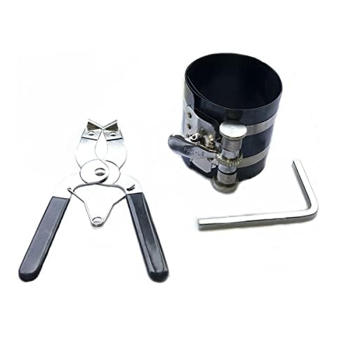 3" Piston Ring Ratchet Type Compressor Clamp Engine Piston Ring Compressor Tool Installer Band Ratchet Tool Compressor Clamp 53-175mm Cover