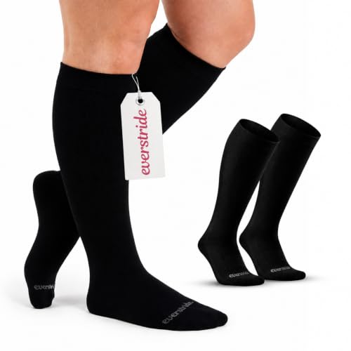 Everstride Compression Socks for Women - XL Black - Compression All Day — Lightweight, Breathable & Stylish – Compression Socks You’ll Love Wearing
