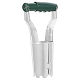 Housoutil Edelstahl Pflanzrohr mit Rutschfestem Holzgriff Gartengerät für Präzises Umpflanzen Von Blumen und Gemüse Pflanzwerkzeug für Landwirtschaft und Garten