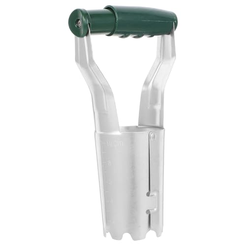 Housoutil Edelstahl Pflanzrohr mit Rutschfestem Holzgriff Gartengerät für Präzises Umpflanzen Von Blumen und Gemüse Pflanzwerkzeug für Landwirtschaft und Garten