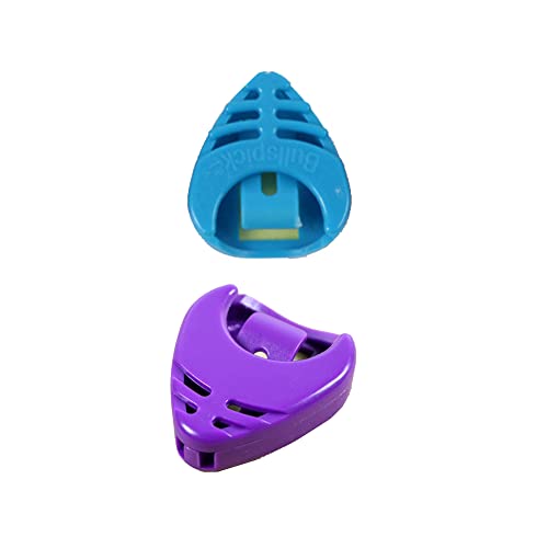 Rayzm Lot de 2 supports en plastique pour médiators de guitare, bleu clair et violet - Les Beatles, Paul McCartney, John Lennon, RIngo Starr, George Harrison Rayzm Lot de 2 supports en plastique pour médiators de guitare, bleu clair et violet