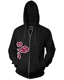 Ripple Junction Naruto Shippuden Adult Unisex Anti-Leaf Clouds Full Zip Fleece Hoodie MD Black