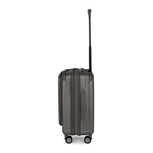 Image of SWISS MILITARY Polycarbonate Summit 360 Rotatable 8 Wheels 60cm Hard Trolley Luggage, Anti Theft Zip, TSA Lock, 15.6 inch Laptop Compartment, Expandable Storage Suitcase & Dust Cover Free Small Grey 62L