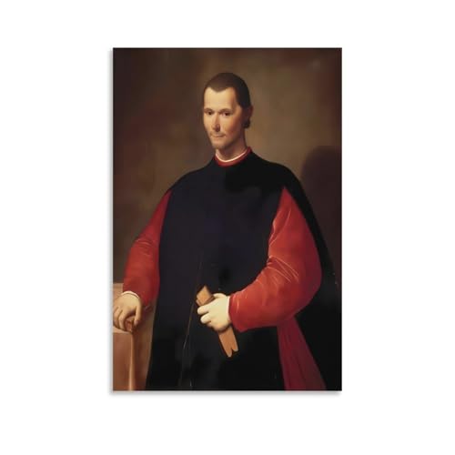Niccolo Machiavelli Renaissance Portrait by Santi Di Tito Canvas Printing Wall Art Prints Scandinavian Bohemian Wall Decor Posters for Living Room Bedroom Office Study Library 12x18inch(30x45cm)