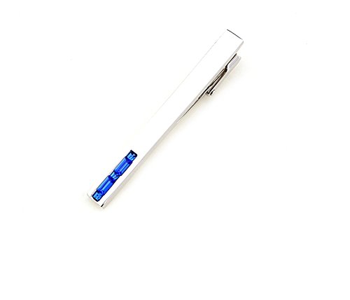 Covink® Swarovski Crystal Tie clip de cristal azul y blanco Gemelos y Tie Clip Set (Clip azul)