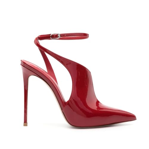 Women's Slingback Heels Stiletto Pumps High-Heeled Sandals Closed Pointed Toe Sky High Heels Ankle Strap Buckle Shoes2